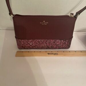 Kate Spade Burgundy and Pink Sparkle Crossbody Bag
